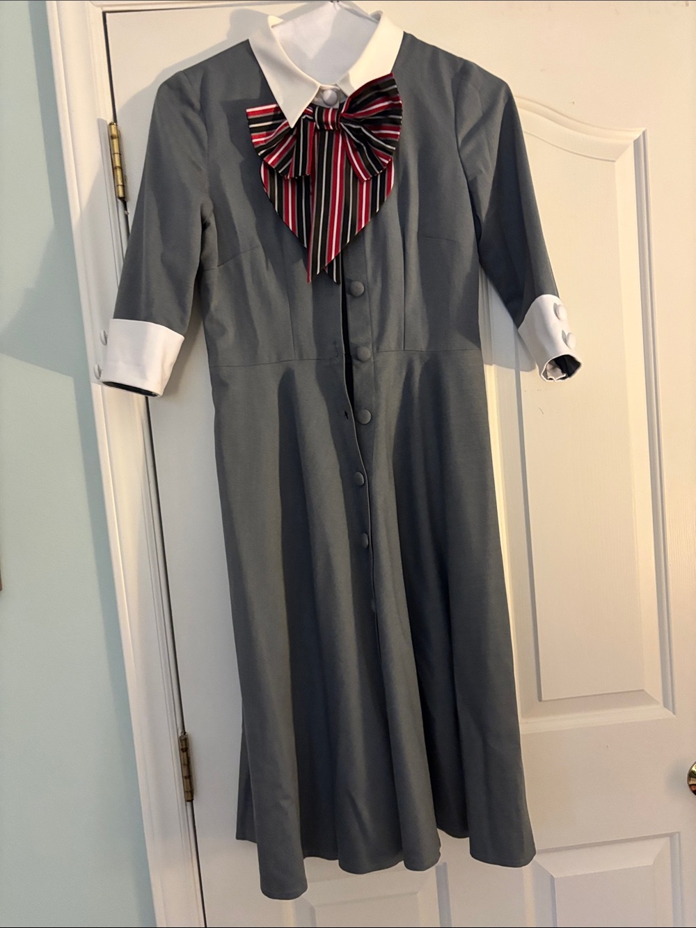 marvelous mrs maisel cosplay vintage halloween Gray Button Dress handmade small